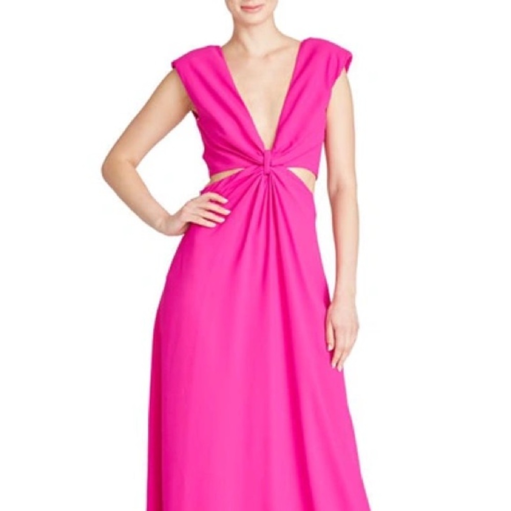 ML Monique Lhuillier pink cutout gown SZ 8